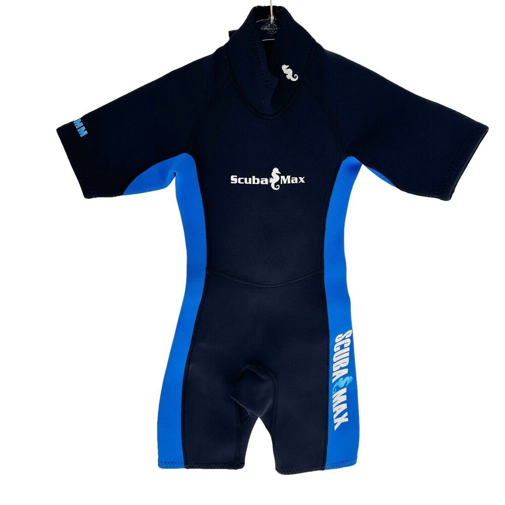 Scuba Max Wetsuit Kids Youth 6 Black Neoprene Short Suit Shorty 2.0mm Beach